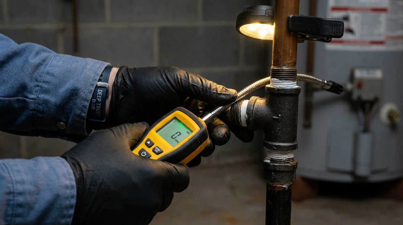 Gas leak detection with electronic sniffer by Johns Plumbing LLC in Clearlake Oaks
