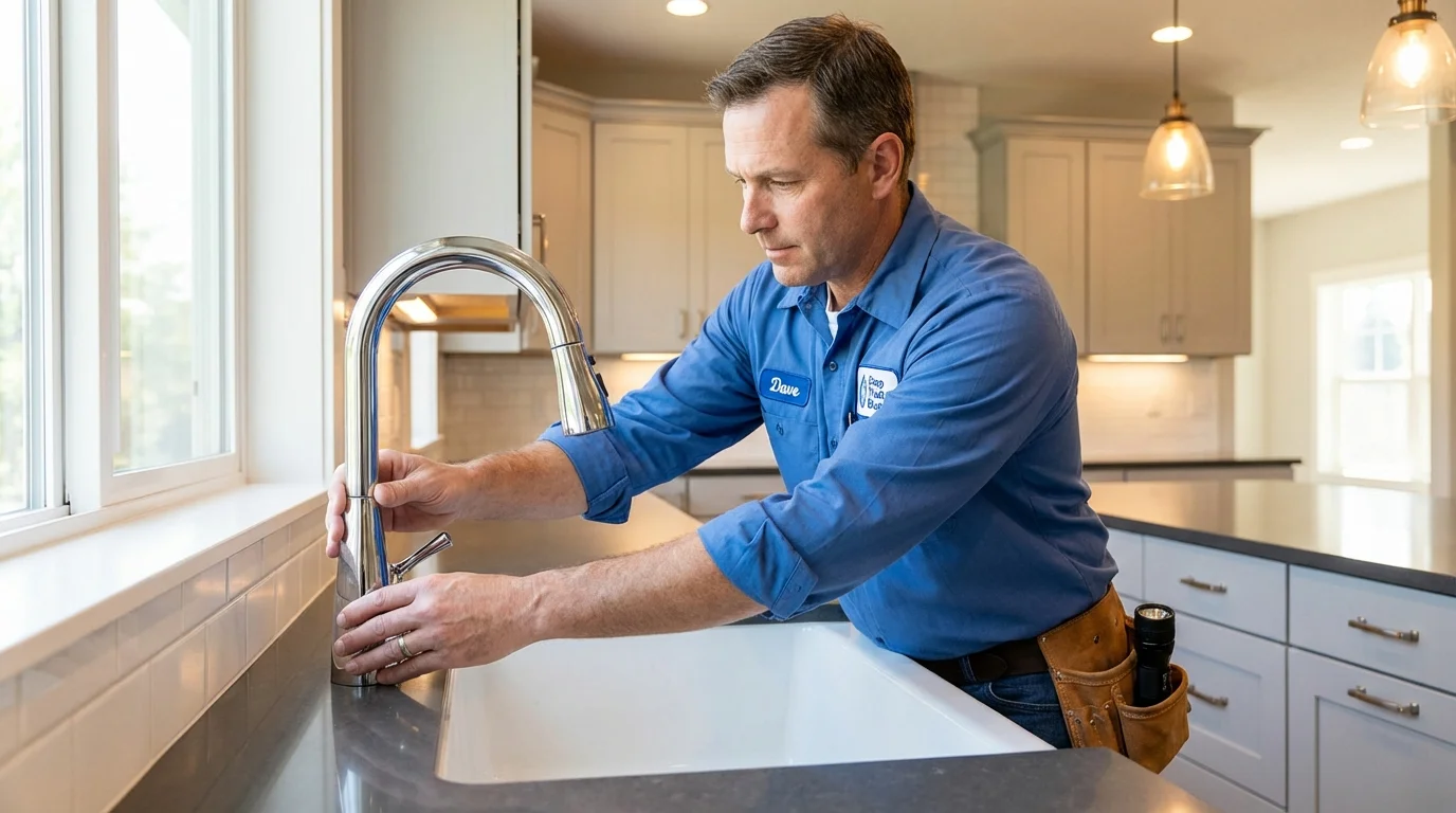Kitchen faucet installation by Johns Plumbing LLC in Clearlake Oaks